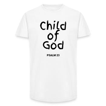 child of god - Long Fit Men's T-Shirt - white - Front - AI Model Male 185 light (185cm)