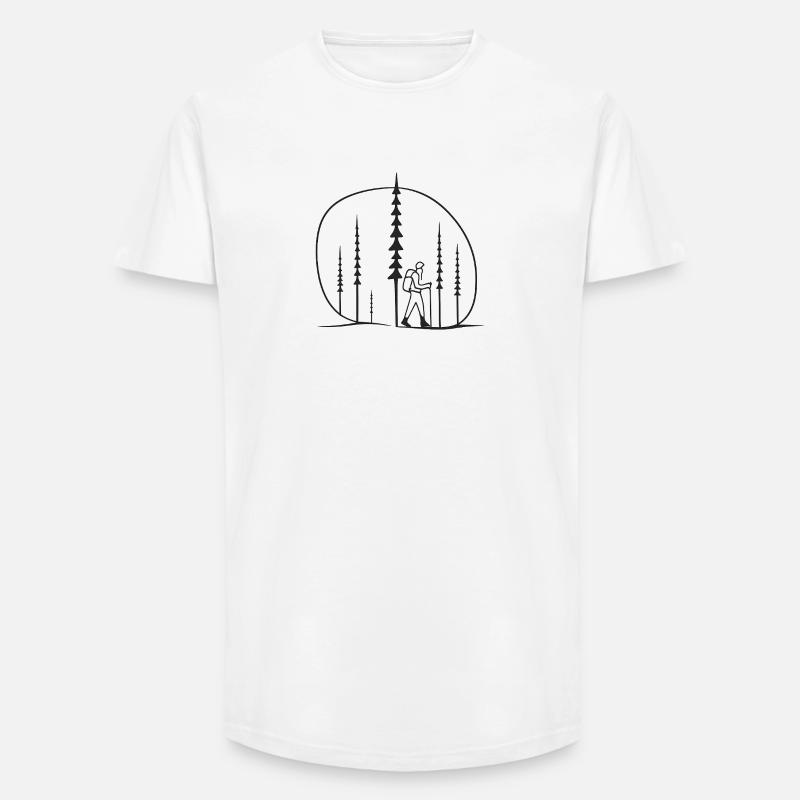 Waldwanderer Silhouette geschenkidee freunde  - Long Fit Männer T-Shirt - Weiß