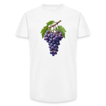 Dark purple bunch of grapes - Long Fit Men's T-Shirt - white - Front - AI Model Male 185 light (185cm)