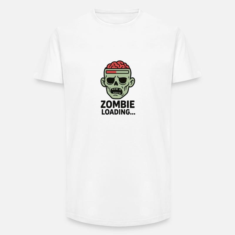 Zombie Loading Schädel Grafik - Long Fit Männer T-Shirt - Weiß