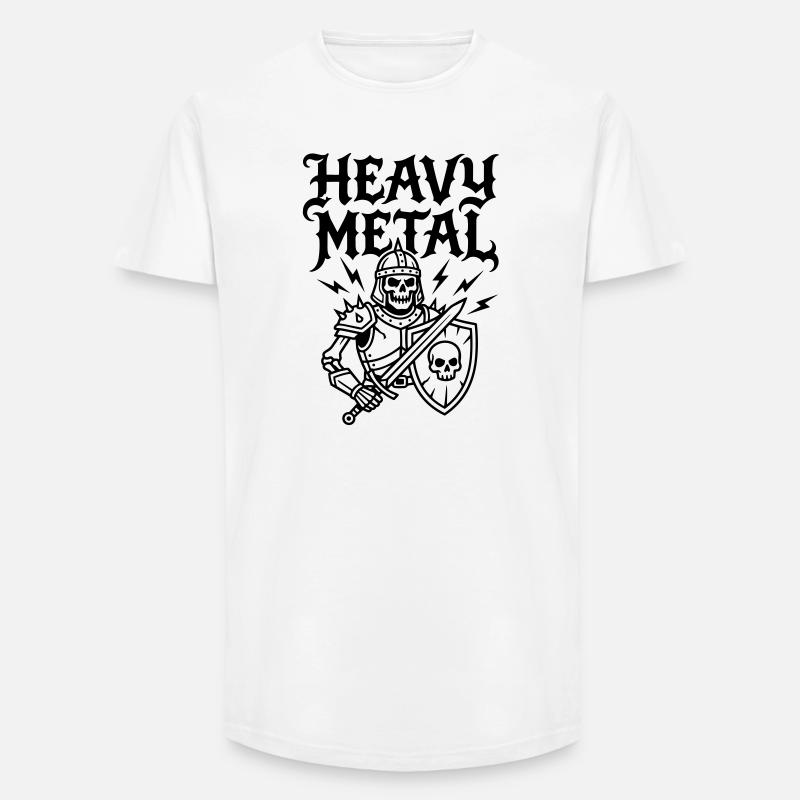 Schwermetall - Long Fit Männer T-Shirt - Weiß