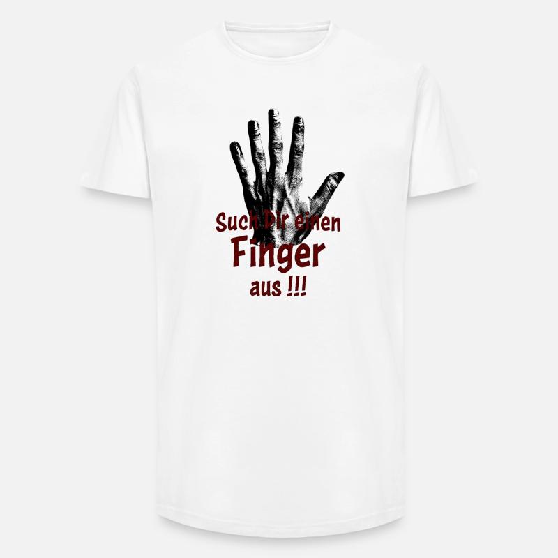Such Dir einen Finger aus!!! - Long Fit Männer T-Shirt - Weiß