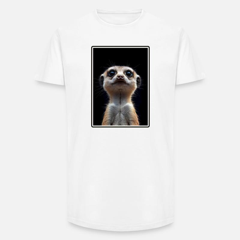 Suricate Erdmännchen - T-shirt coupe longue homme - blanc