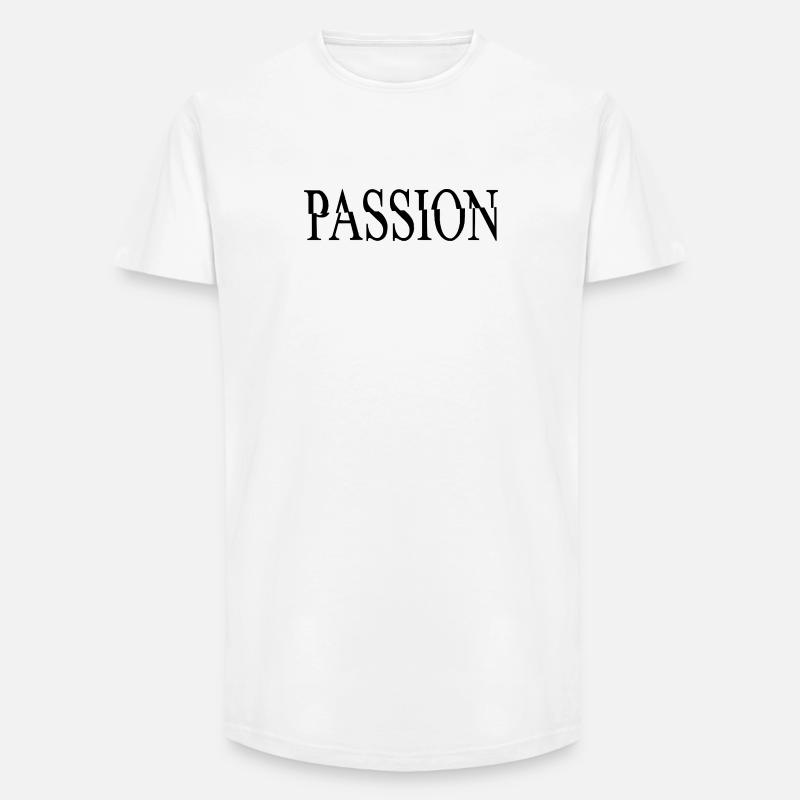 PASSION – Minimalistisches Statement Design - Long Fit Männer T-Shirt - Weiß
