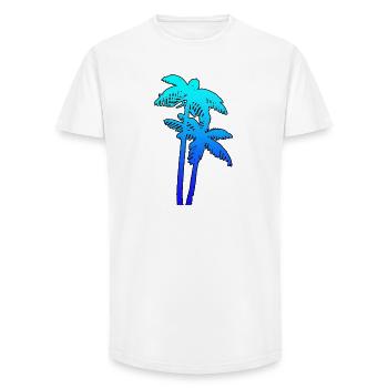 PALMS - T-shirt coupe longue homme - blanc - Devant - AI Model Male 185 light (185cm)