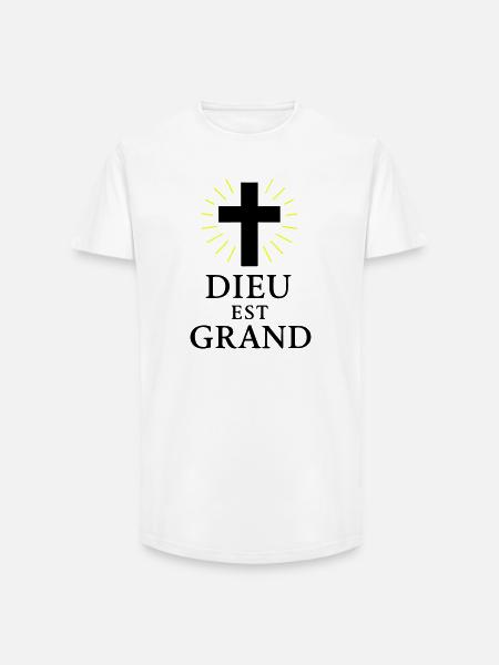 DIEU EST GRAND - T-shirt coupe longue homme - blanc