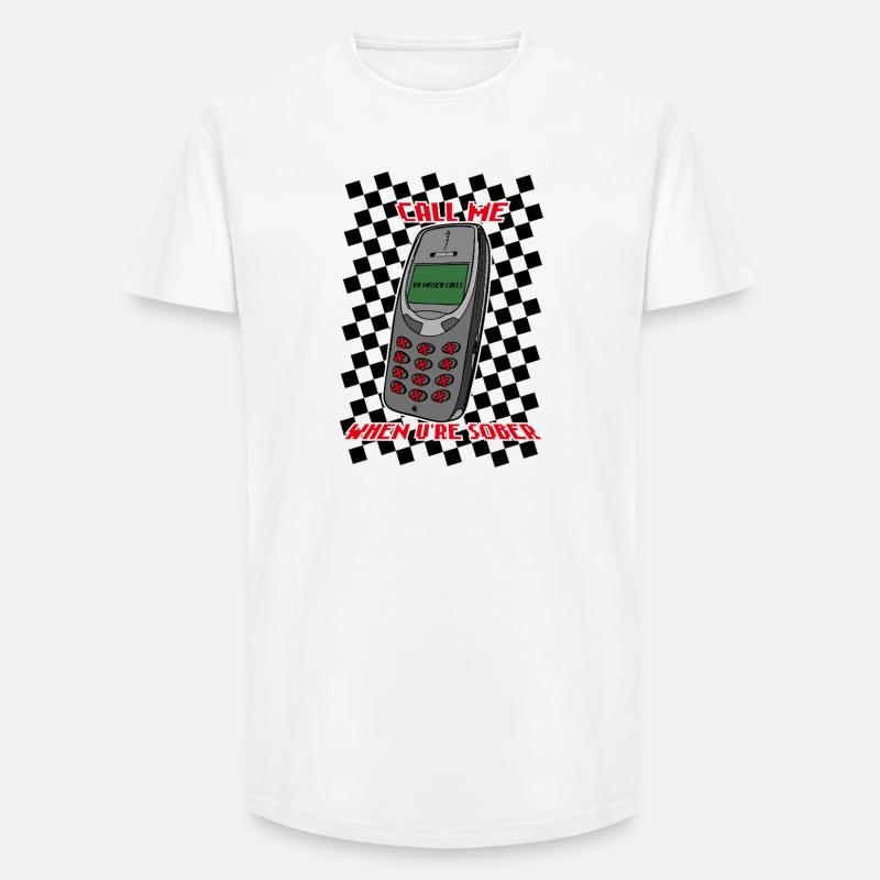 Call Me When U're Sober - Long Fit Männer T-Shirt - Weiß