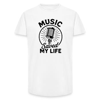 Music Saved My Life Retro Tri-blend T-Shirt - Long Fit Men's T-Shirt - white - Front - AI Model Male 185 light (185cm)