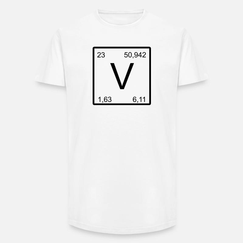 Vanadium V-Element Vanadium Design - Long Fit Männer T-Shirt - Weiß