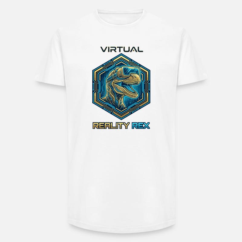 Virtual Reality Rex Dino - Long Fit Männer T-Shirt - Weiß