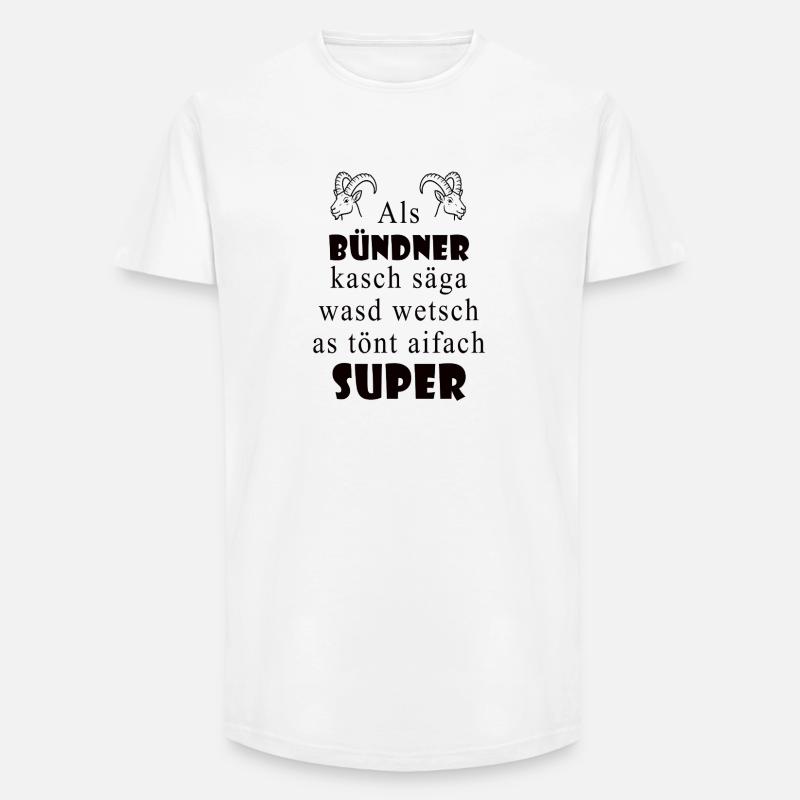 Dialecte des Grisons Super expression - T-shirt coupe longue homme - blanc