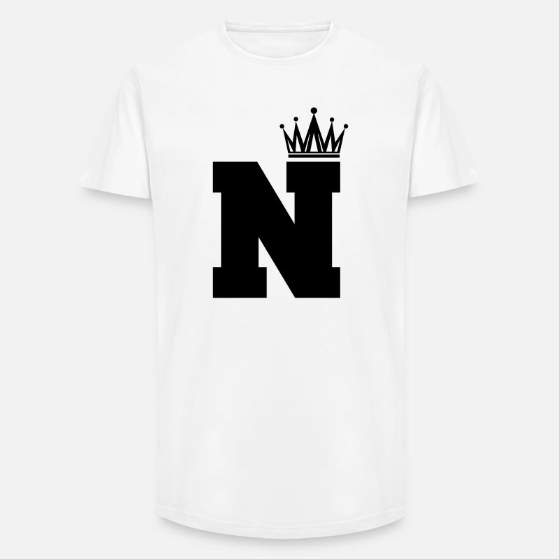 N Krone - Long Fit Männer T-Shirt - Weiß