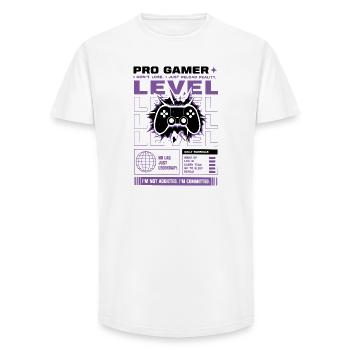 Pro Gamer Level Up Controller Design - Long Fit Männer T-Shirt - Weiß - Vorne - AI Model Male 185 light (185cm)