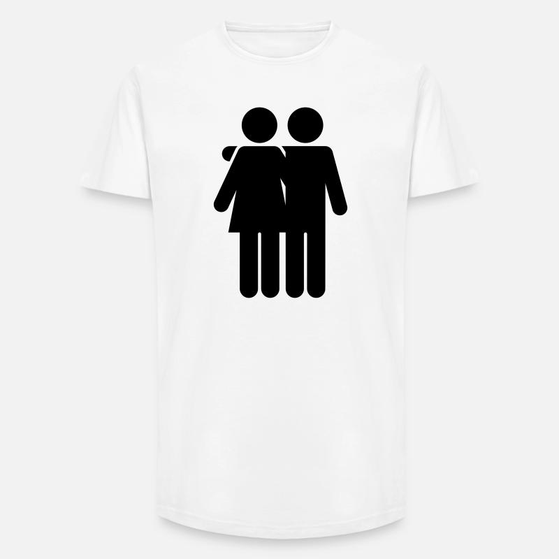 Coppia - T-shirt uomo a vestibilità lunga - bianco