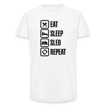 Eat sleep motor sled / snowmobile repeat - Long Fit Men's T-Shirt - white - Front - AI Model Male 185 light (185cm)