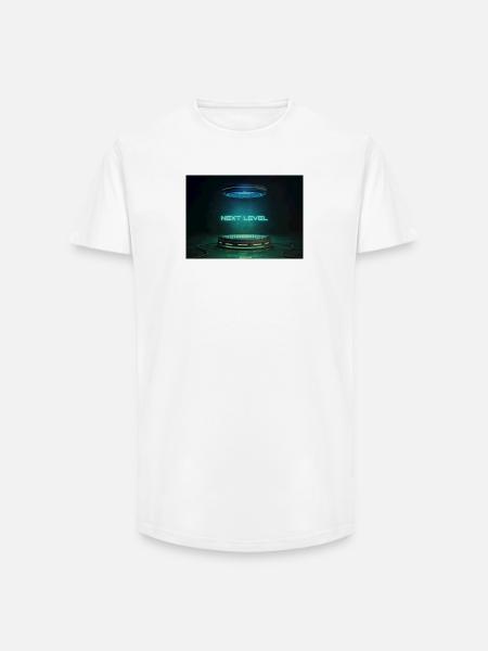 Next Level Neon Portal - Long Fit Männer T-Shirt - Weiß