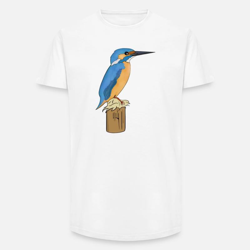 Eisvogel Vogel - Long Fit Männer T-Shirt - Weiß