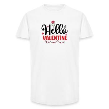 Romantischer Valentinstag Blumenherz Design - Long Fit Männer T-Shirt - Weiß - Vorne - AI Model Male 185 light (185cm)