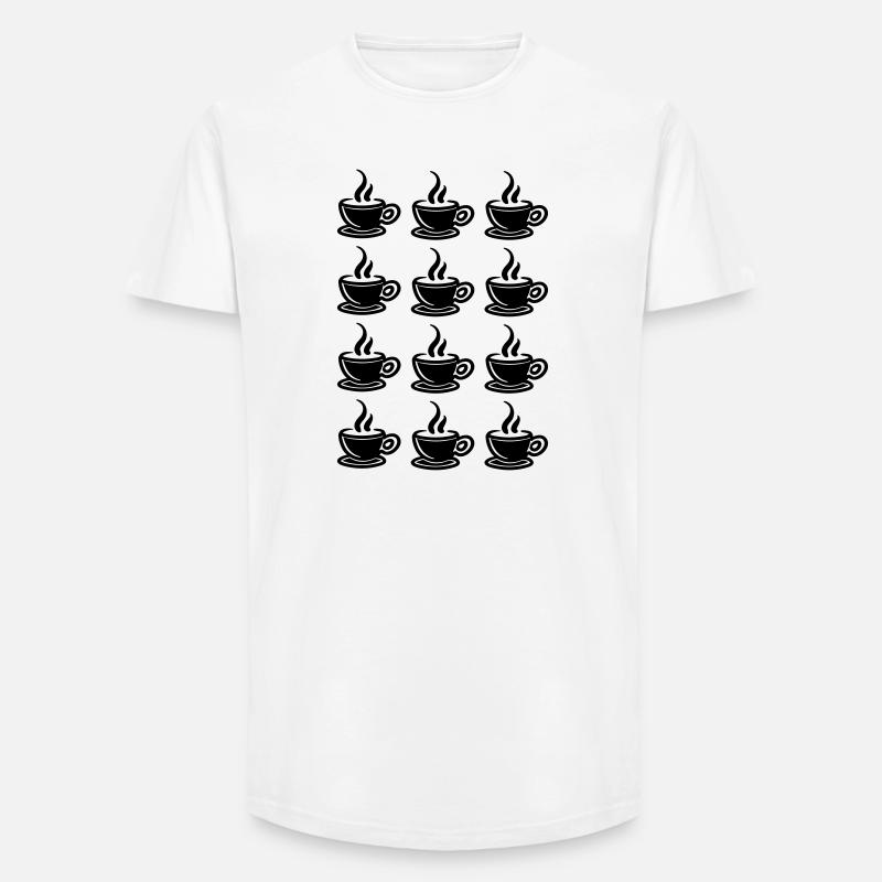 Coffee - Long Fit Men's T-Shirt - white