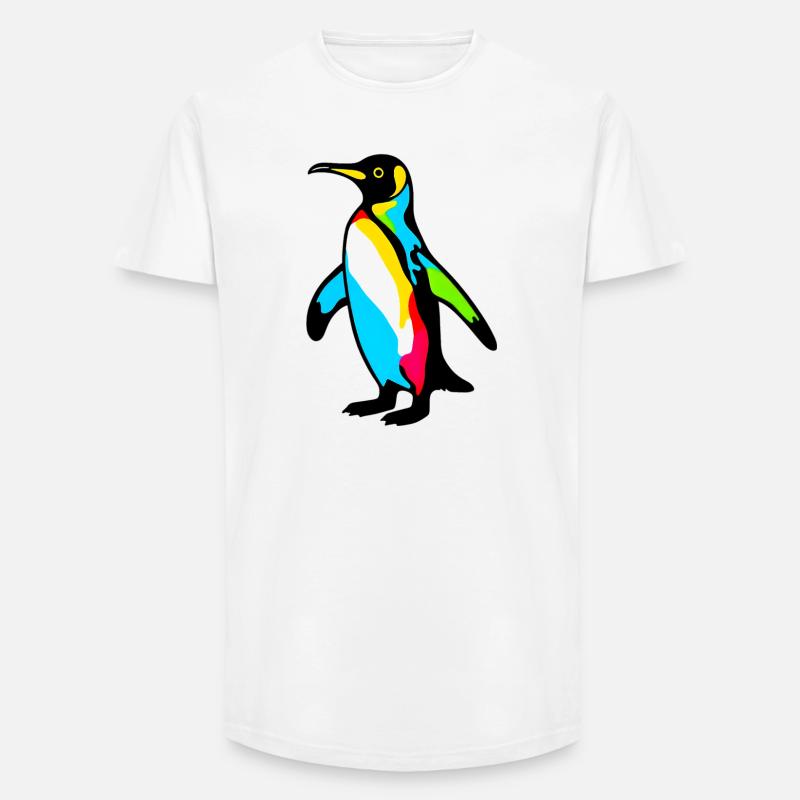 Pinguin - Long Fit Männer T-Shirt - Weiß