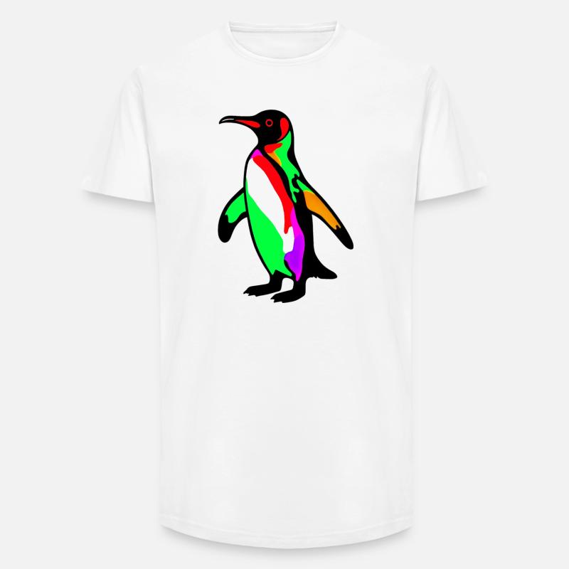 Pinguin - Long Fit Männer T-Shirt - Weiß