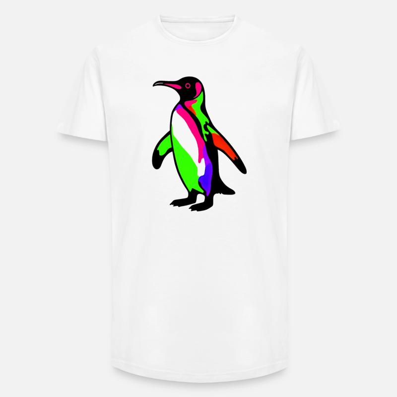 Pinguin - Long Fit Männer T-Shirt - Weiß