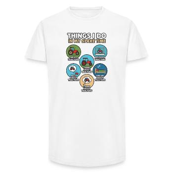Humorous about the passion for tractors tractor - Long Fit Men's T-Shirt - white - Front - AI Model Male 185 light (185cm)