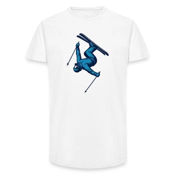 Skiing | Skier | Mountain - Long Fit Men's T-Shirt - white - Front - AI Model Male 185 light (185cm)