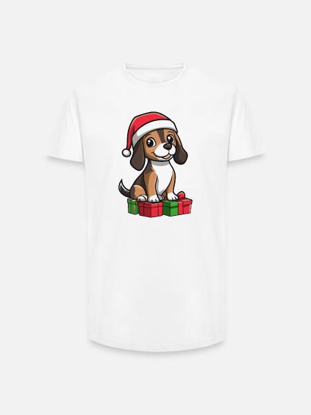 Beagle Hund Weihnachten Geschenke - Long Fit Männer T-Shirt - Weiß