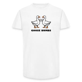 Goose Bumbs – Funny Goose Fist Bump - Long Fit Men's T-Shirt - white - Front - AI Model Male 185 light (185cm)