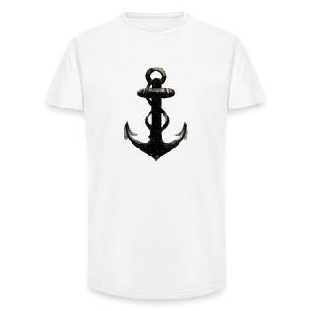 Night Anchorer with Rope Nautical Silhouette - Long Fit Men's T-Shirt - white - Front - AI Model Male 185 light (185cm)