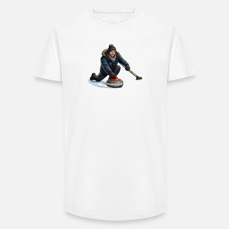 Curlingheld im Eiswind - Long Fit Männer T-Shirt - Weiß