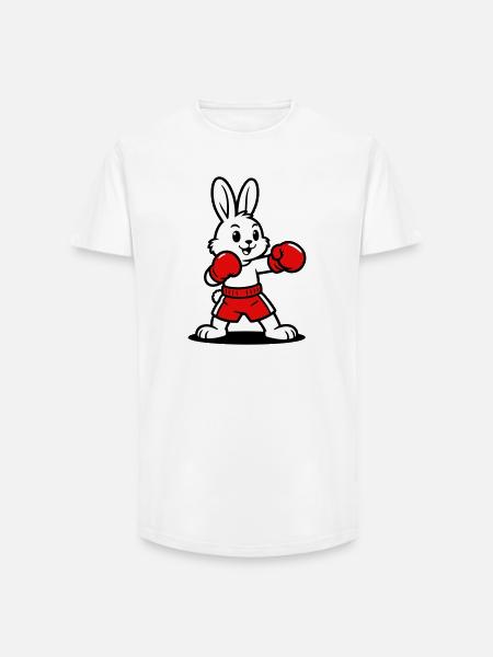 Hasenboxen - Long Fit Männer T-Shirt - Weiß