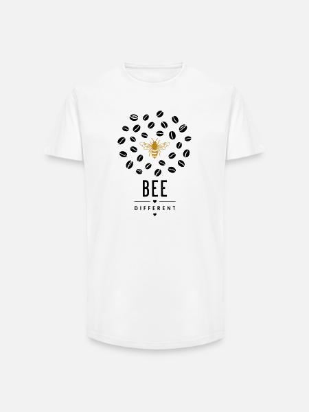 Golden bee on black - Long Fit Men's T-Shirt - white