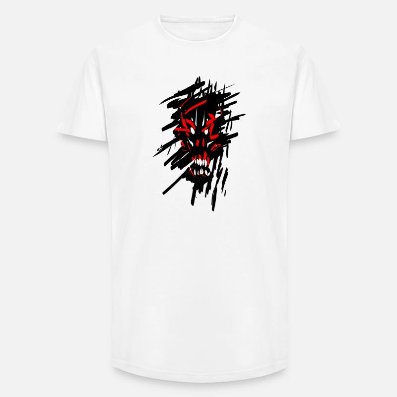 Teufel Horror Graffiti - Long Fit Männer T-Shirt - Weiß
