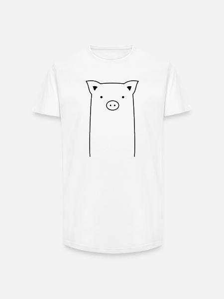 Schwein Sau Ferkel Geschenkidee - Long Fit Männer T-Shirt - Weiß