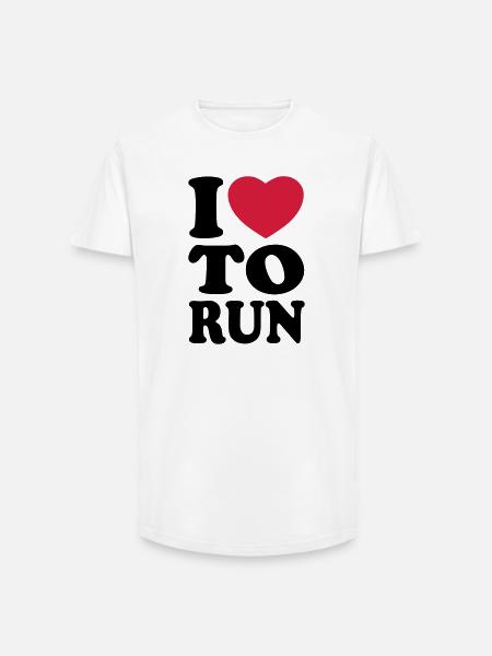 I love to run - Long Fit Men's T-Shirt - white