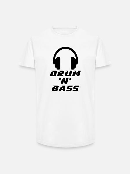 Drum 'n' Bass Music - Long Fit Men's T-Shirt - white