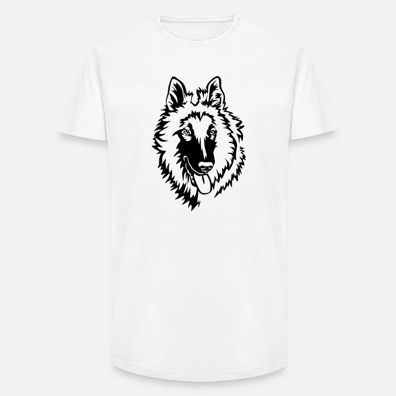 Tervueren Kopf - Long Fit Männer T-Shirt - Weiß