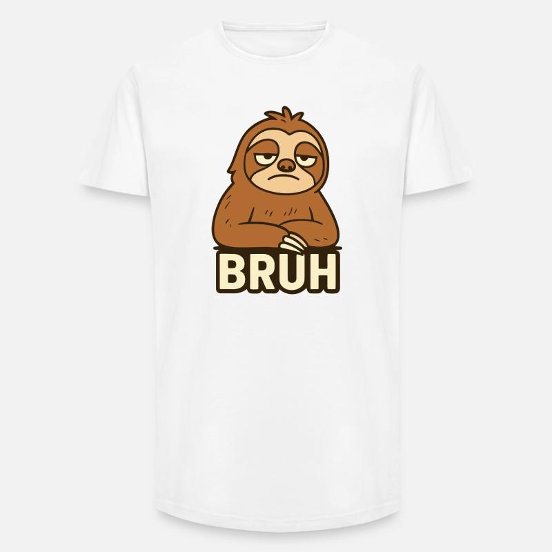 Conception de t-shirt décontracté Sloth Expression - T-shirt coupe longue homme - blanc