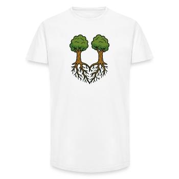 Enracinés ensemble - T-shirt coupe longue homme - blanc - Devant - AI Model Male 185 light (185cm)
