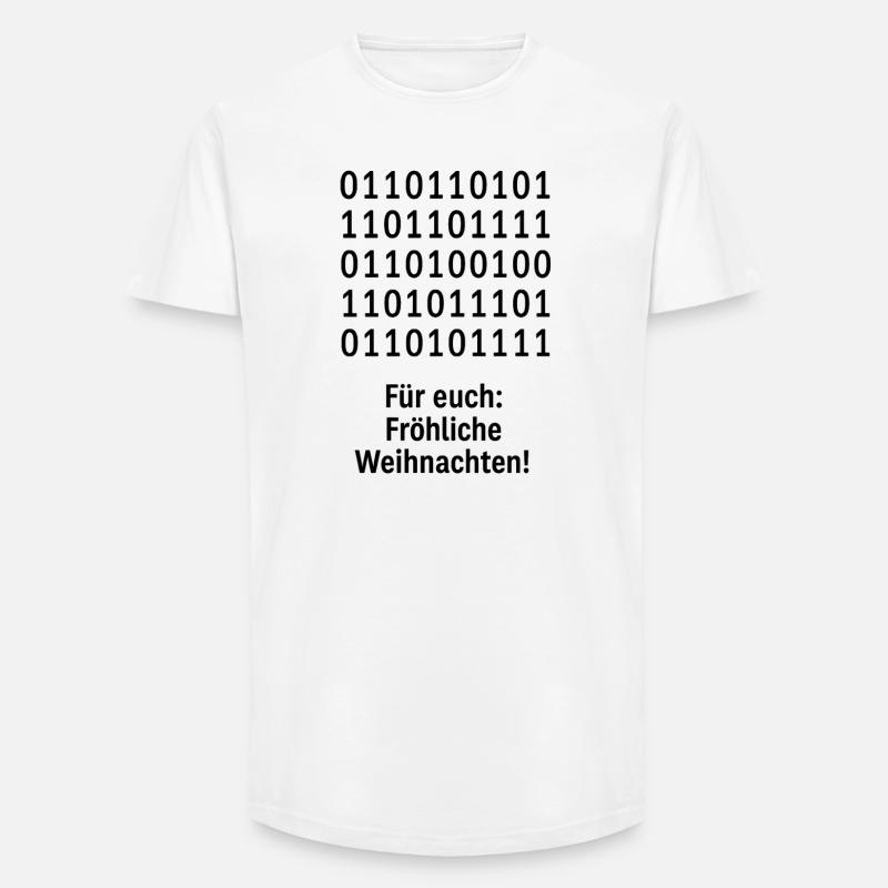 Christmas Code Binary Pattern - Long Fit Men's T-Shirt - white