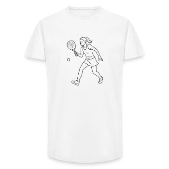 Linien padelspielerin in Bewegung - Long Fit Männer T-Shirt - Weiß - Vorne - AI Model Male 185 light (185cm)