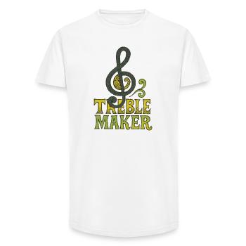 Treble Maker Logo Tee - Long Fit Männer T-Shirt - Weiß - Vorne - AI Model Male 185 light (185cm)