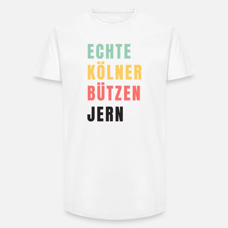 Echte Kölner bützen jern Karneval - Long Fit Männer T-Shirt - Weiß