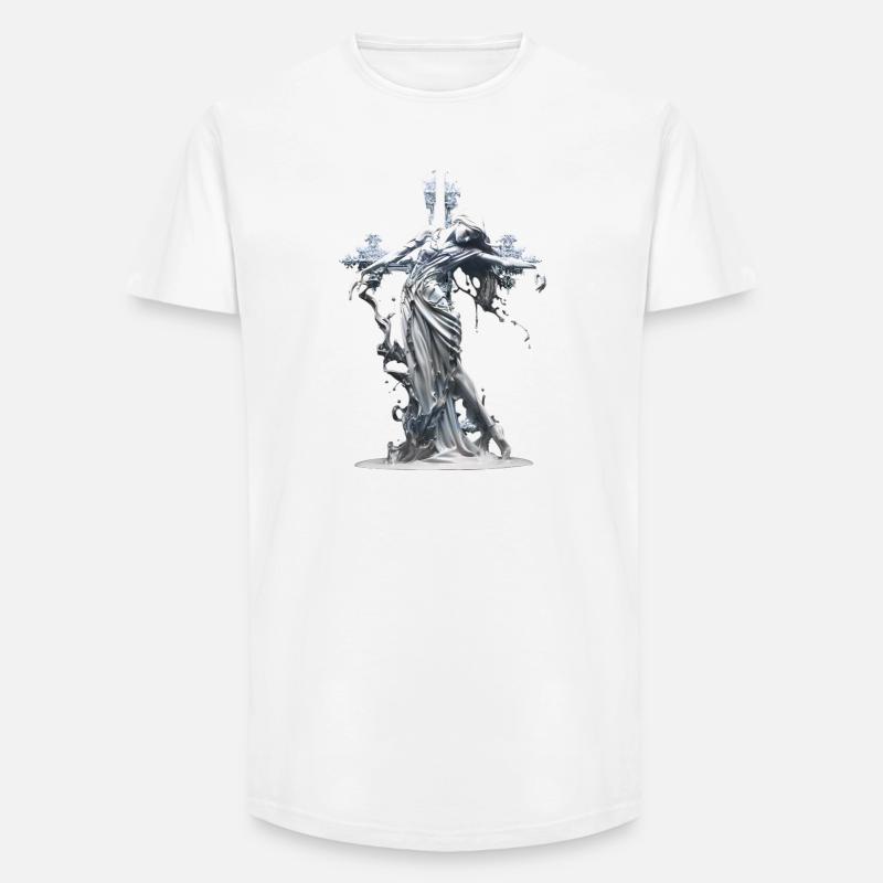 Déesse glacée du fleuve - T-shirt coupe longue homme - blanc