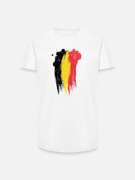 Vivid Dual-Brush Abstract Splash - Long Fit Men's T-Shirt - white