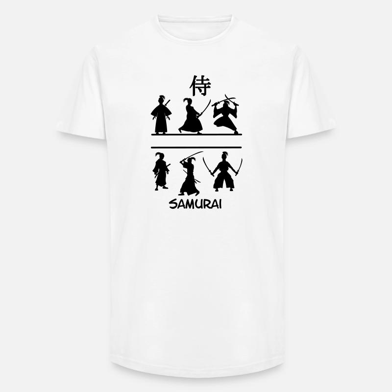 Samurai mit Schwertern - Long Fit Männer T-Shirt - Weiß