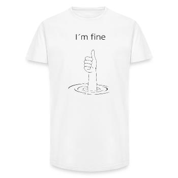I'm fine – Sarcastic Fun Shirt - Long Fit Men's T-Shirt - white - Front - AI Model Male 185 light (185cm)