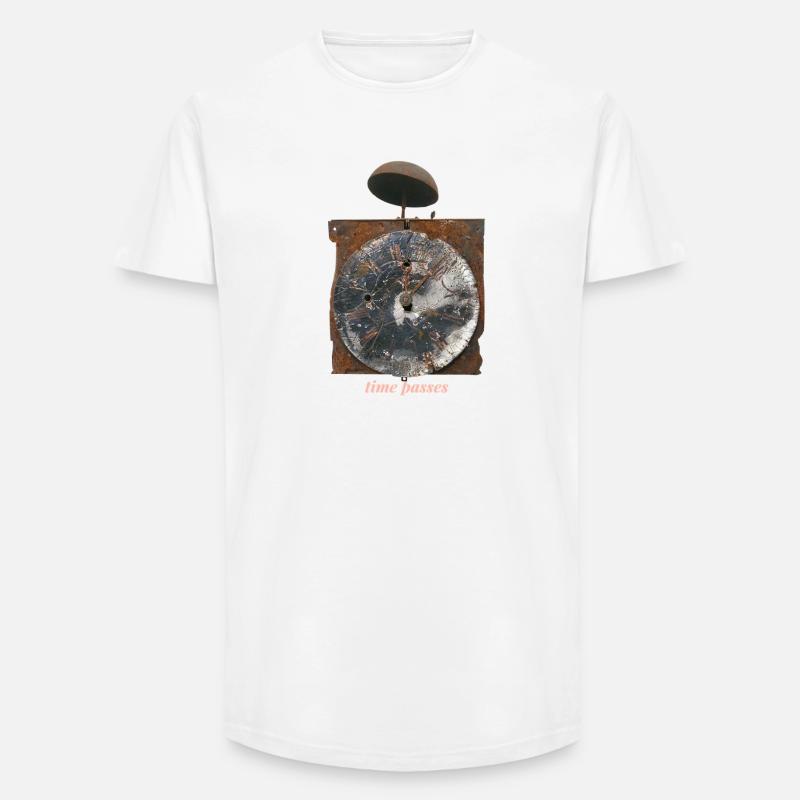 Rusty clock Time passes - Long Fit Men's T-Shirt - white